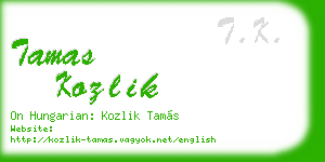 tamas kozlik business card